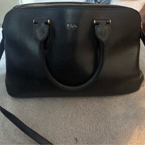 Ralph Lauren RLL Black Leather Bag with shoulder strap.